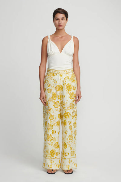 LUNA WIDE LEG PANT GOLDEN NECTAR