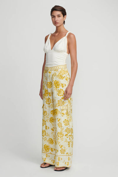 LUNA WIDE LEG PANT GOLDEN NECTAR
