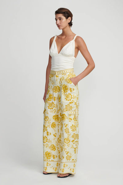 LUNA WIDE LEG PANT GOLDEN NECTAR