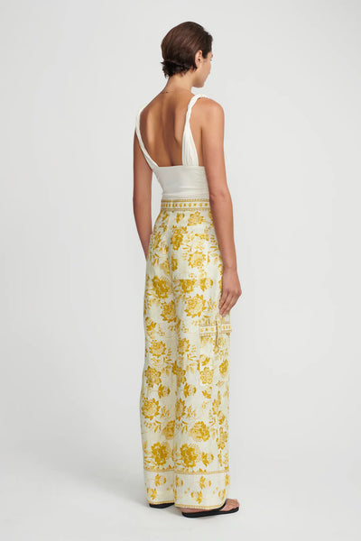 LUNA WIDE LEG PANT GOLDEN NECTAR