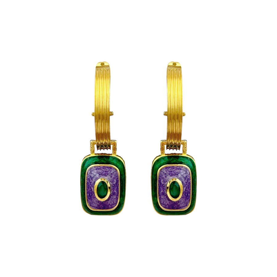 MARA EARRINGS | GREEN ONYX & ENAMEL