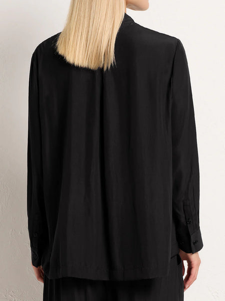 BEVEL NECK SHIRT- COAL