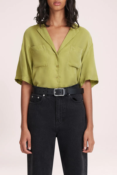 LUCIA CUPRO SHIRT-PICKLE