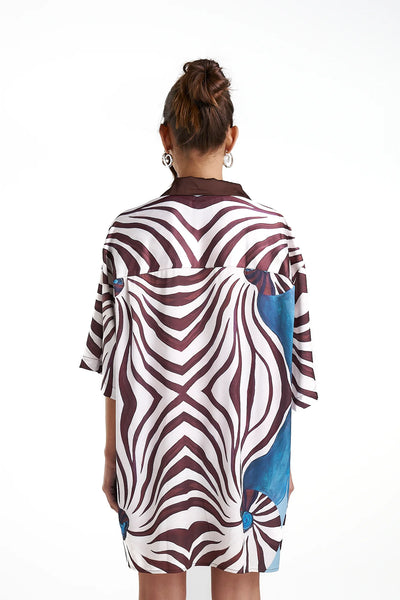 LUKA SHIRT DRESS W/ COLLAR - NAUTILUS