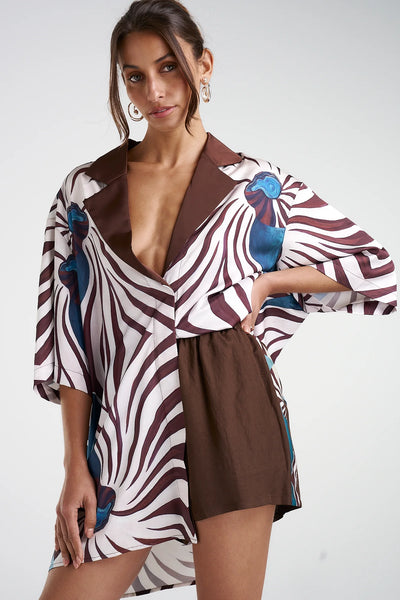 LUKA SHIRT DRESS W/ COLLAR - NAUTILUS