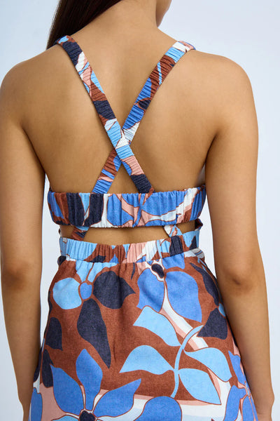 OPHELIA FLORAL BIAS MIDI DRESS