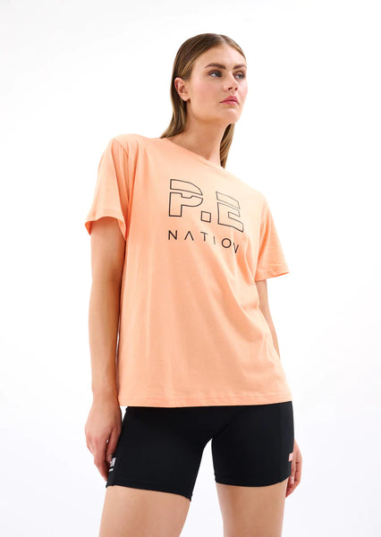 HEADS UP TEE IN CANTALOUPE
