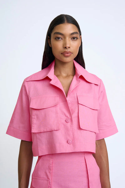 PINK SALT POCKET CROP SHIRT - PINK SALT