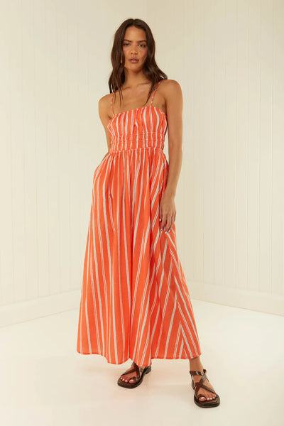 WEST DRESS- ORANGE STRIPE