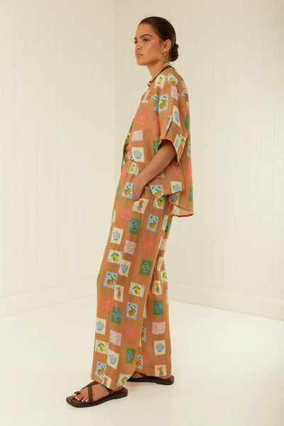 HALLIE PANT- BROWN EMBLEM