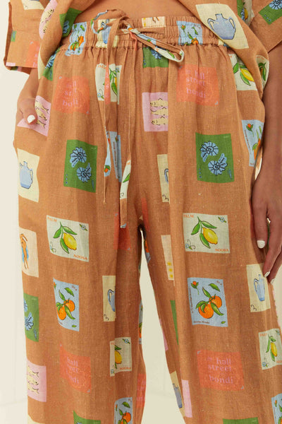 HALLIE PANT- BROWN EMBLEM