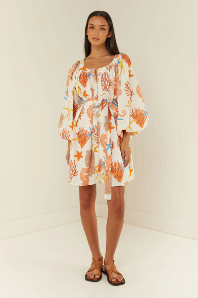 SARDINIA DRESS- CORAL