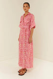 MEMENTO DRESS pink palms