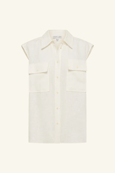 Wellington Sleeveless Shirt - Ivory