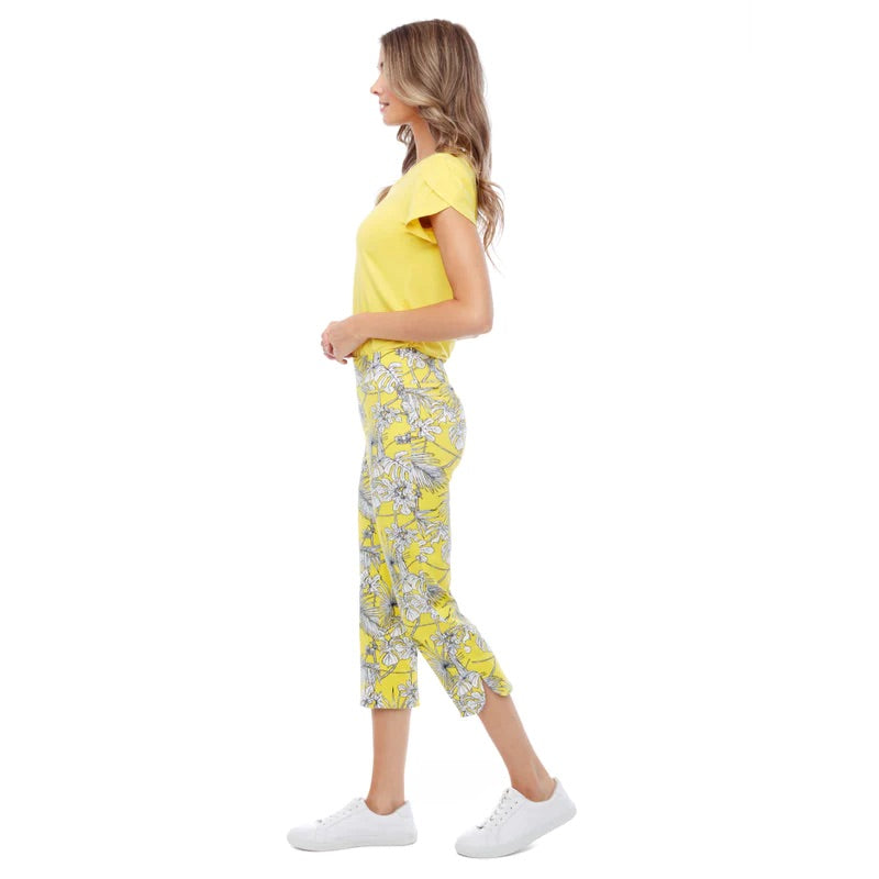 CANARY PETAL SLIT CROPPED PANT - 67734UP