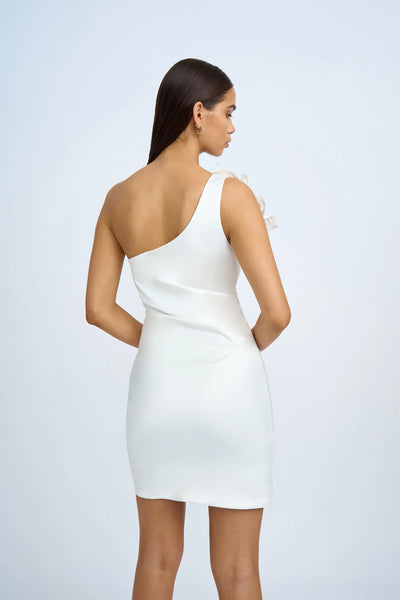 RUBY ROMANCE ONE SHOULDER MINI DRESS - IVORY