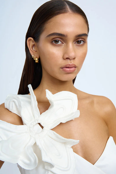 RUBY ROMANCE ONE SHOULDER MINI DRESS - IVORY