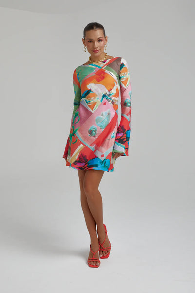 FARRAH MINI DRESS - ROYAL MONTAGE