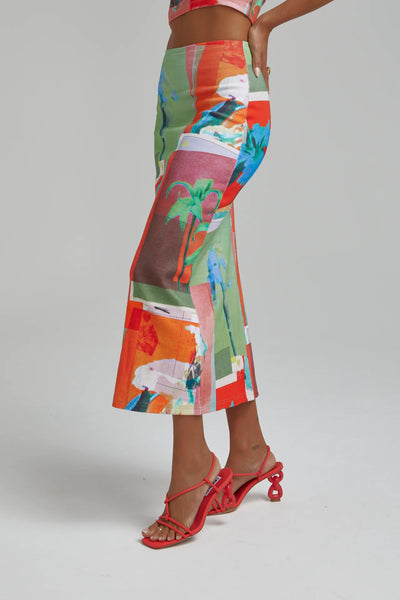 MIDI SKIRT - ROYAL MONTAGE