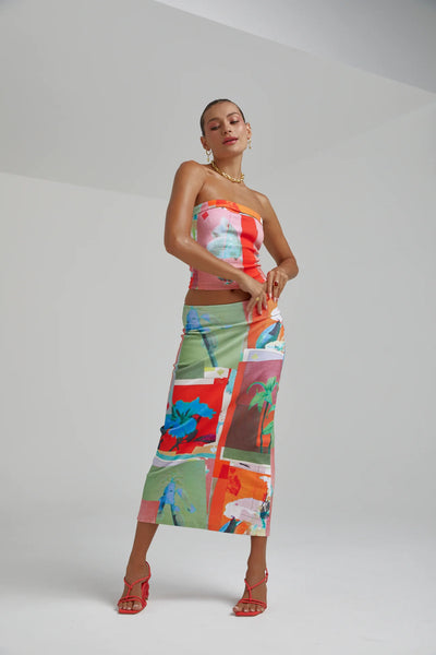 MIDI SKIRT - ROYAL MONTAGE