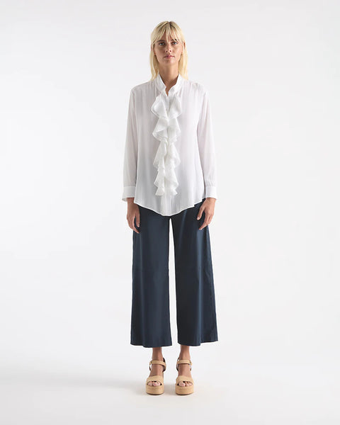 TRELLIS SHIRT- WHITE