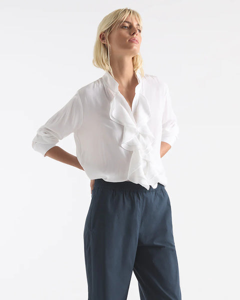 TRELLIS SHIRT- WHITE