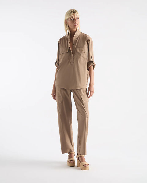 STUD CARGO SHIRT- DUNE