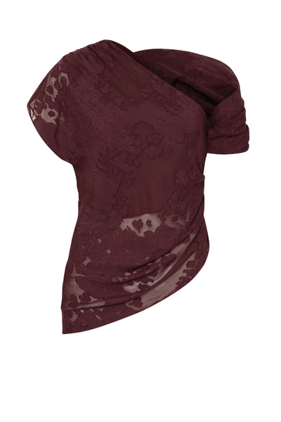 Marcel Top- Mulberry Jacquard