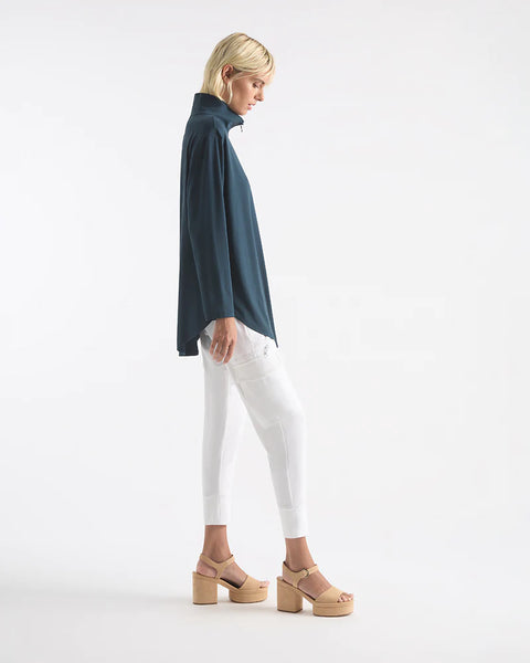 ZIP FRONT SWEATER- BLACK