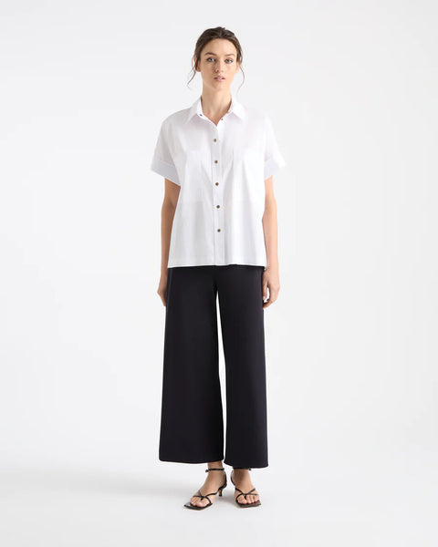 STUD SHELL SHIRT-BLACK