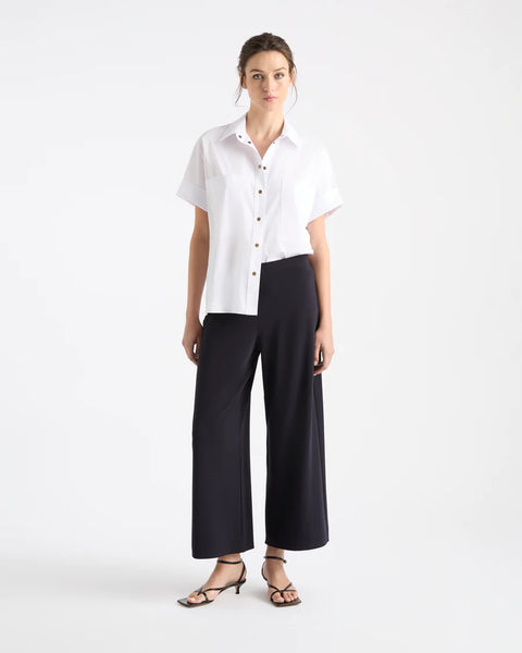 STUD SHELL SHIRT-BLACK