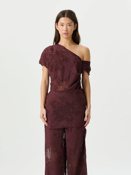 Marcel Top- Mulberry Jacquard