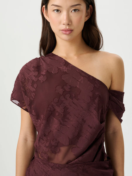 Marcel Top- Mulberry Jacquard