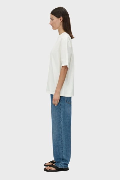 ELIASSON MONOGRAM TEE- SOFT WHITE/FOREST