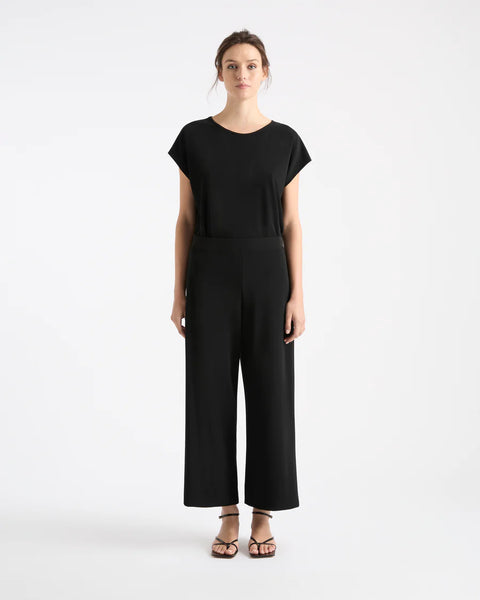 CROP PALAZZO PANT- TRUE NAVY