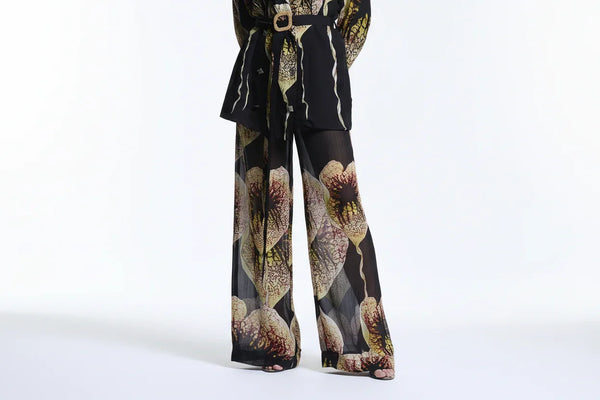 ARISTOLOCHIA ORGANZA WIDE LEG PANTS