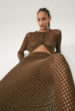 CROCHET STRAIGHT SKIRT DARK EARTH