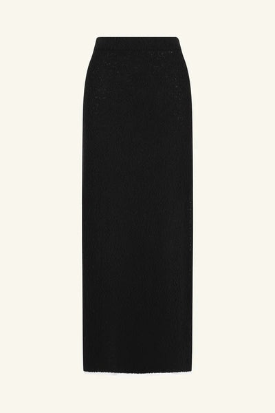 Lena Side Split Maxi Skirt - Black