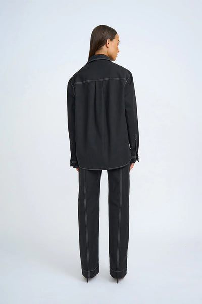 MIDNIGHT POCKET SHACKET - BLACK IVORY