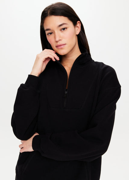 JEROME HALF ZIP CREW- BLACK