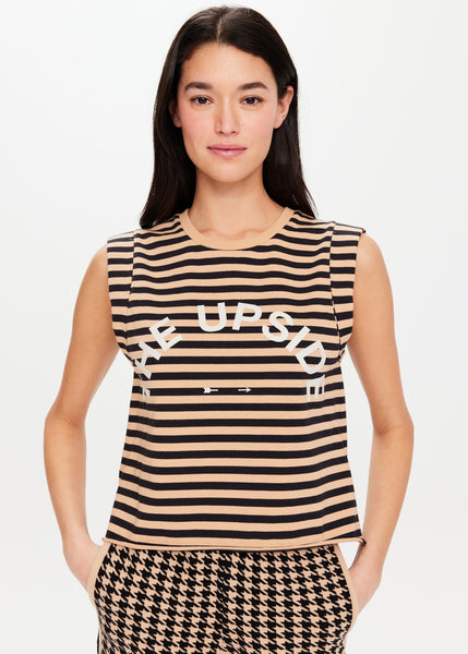 CROPPED MUSCLE TANK- STRIPE