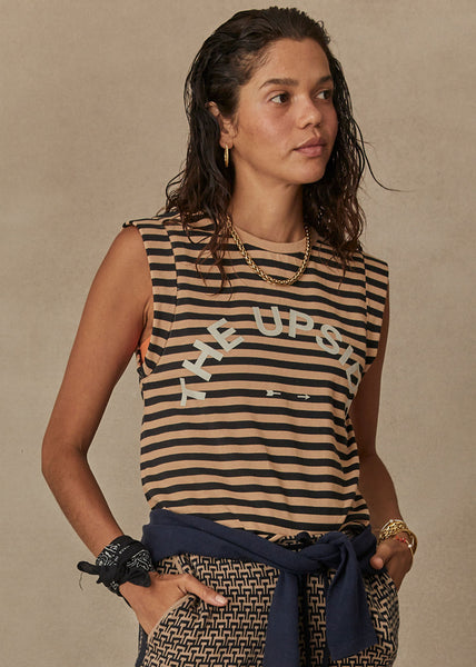 CROPPED MUSCLE TANK- STRIPE