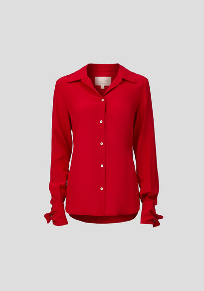 Antidote Silk Shirt- Flamenco Red