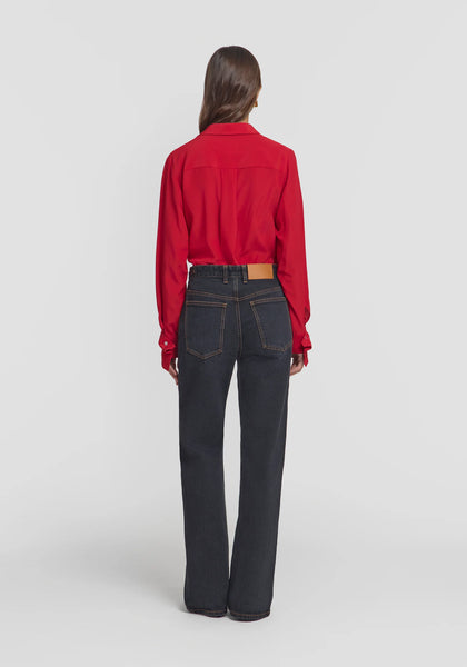 Antidote Silk Shirt- Flamenco Red