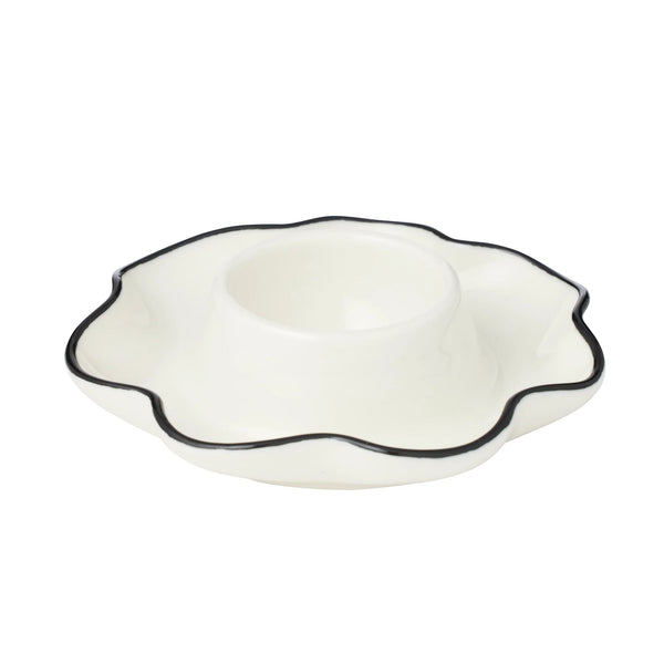 Winslow Ceramic Egg Cup 11x3cm Ivory/Black