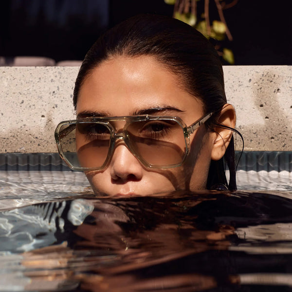 Rodeo- Transparent Sage w. Gold Metal / Light Green Gradient Lens