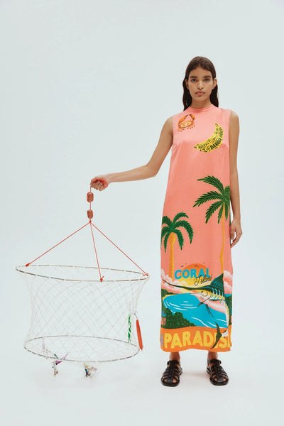 PARADISO SILK MIDI DRESS