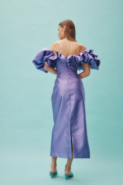 SUZI OFF SHOULDER MIDI DRESS- VIOLET
