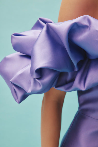 SUZI OFF SHOULDER MIDI DRESS- VIOLET