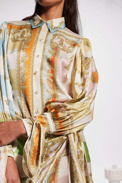 CHECKMATE SILK MINI DRESS